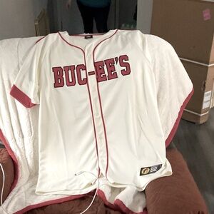 Cream and Red Baseball Jersey